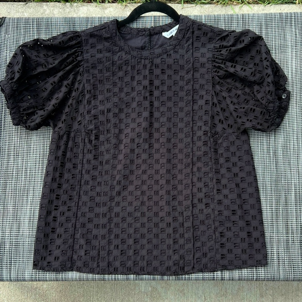 Elizabeth and James Black Eyelet Blouse